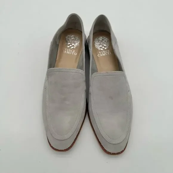 Vince Camuto Cretinian Micro Stud Academia Light Gray Suede Loafers 9.5 - Picture 2 of 5